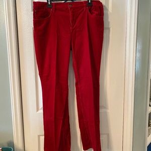 Red corduroy slacks
